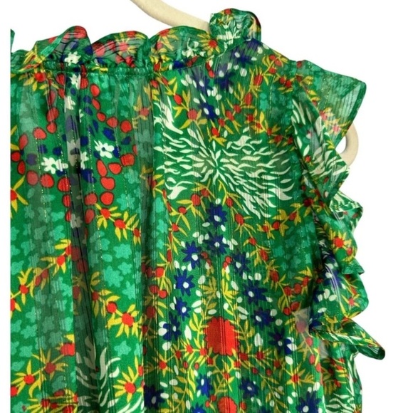 ba&sh Haby Metallic Accent Reversible Top in Green size S - Picture 6 of 12